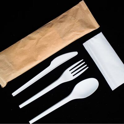 Buon prezzo Set di posate ecologiche biodegradabili, 100% compostabile, confezionato singolarmente in linea