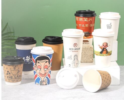 Giá tốt. Ly cốc giấy cách nhiệt 2 lớp in màu toàn cảnh 360 độ chống rò rỉ trực tuyến