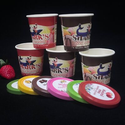 Καλή τιμή Προσαρμοσμένα τυπωμένα Eco Friendly Ice Cream Cups Βιοδιασπώμενα με επιλογές διπλού κάλυψης σε απευθείας σύνδεση