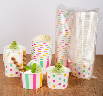 Dobra cena. Dwustronnie powlekane PE biodegradowalne kubki do lodów, szczelne, do deserów komercyjnych w Internecie