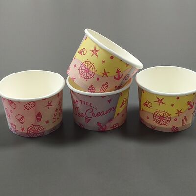 Dobra cena. Wyroby z papieru odpornego na wycieki w klasie żywnościowej kubki z lodami kubki z logo na zamówienie dla profesjonalnych opakowań w Internecie
