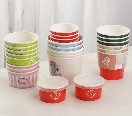 Guter Preis Umweltfreundliche, undichte Papierschalen mit individuellem Logo für Eis und Tiefkühldesserts Online