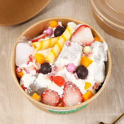 قیمت خوب کاسه کاغذی زیست تخریب پذیر و ضد نشت گرید غذایی برای وعده‌های غذایی سبک و دسر آنلاین