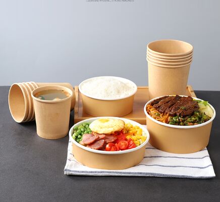 Bon prix Bol en papier kraft biodégradable écologique et étanche - Matériau de qualité alimentaire pour emporter et livraison en ligne