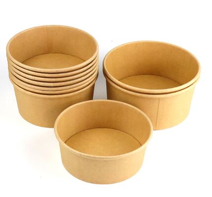 Buen precio Cuenco de papel Kraft a prueba de fugas, ecológico, seguro para microondas y para recipientes de alimentos desechables en línea