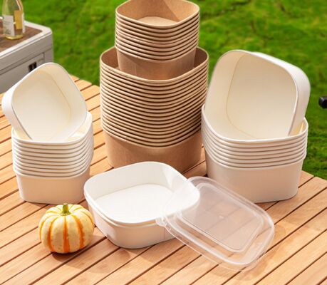 İyi bir fiyat. Güvenli Takeout & Piknik için Karede Kraft Kağıt Bento Kutusu, Kalınlaştırılmış Malzeme ve Sızıntı-Kanıtlı Kapak çevrimiçi