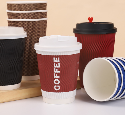 Good price Ripple Wall Corrugated Paper Cups Water Resistant Lining Eco Leak Proof Disposable online