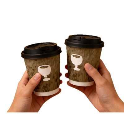 Harga yang bagus Gelas Kopi Tahan Panas Berlapis Ganda Tebal Cetak Logo Kustom Kemasan Takeaway Premium on line