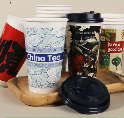 Guter Preis Verdicktes Papier Biologisch abbaubare Kaffeetasse undichte Deckel Lebensmittelmaterial Einweg Online