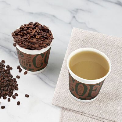 Buen precio Logotipo personalizado de taza de café biodegradable de papel de pared doble para muestreo y cata en línea