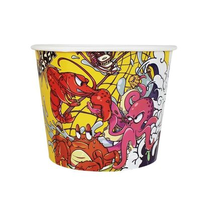 Καλή τιμή Στοιβαζόμενος φιλικός προς το περιβάλλον χάρτινος κουβάς μιας χρήσης για τηγανητό κοτόπουλο με καπάκι Happy Meal Set σε απευθείας σύνδεση