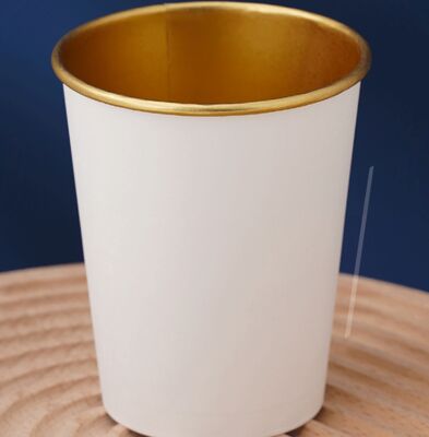 Harga yang bagus Custom Disposable Aluminium Foil Cup Food Grade Virgin Wood Pulp Double Layer PE Coating on line