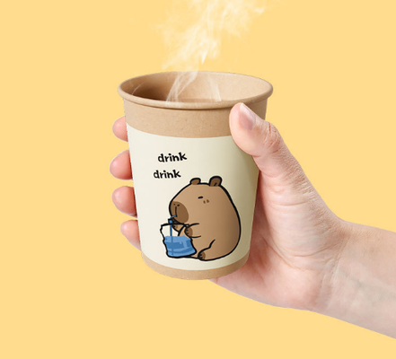 Buen precio Vaso de papel desechable engrosado y reforzado con logotipo personalizado anti-escaldaduras en línea