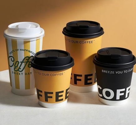 अच्छी कीमत गर्म पेय के लिए डिस्पोजेबल कम्पोस्टेबल पेपर कप कस्टम लोगो प्रिंटिंग के साथ ऑनलाइन