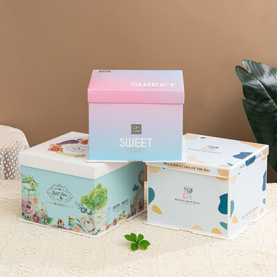 Buon prezzo Scatola per torta con stampa logo personalizzata in cartone alimentare, facile da montare per pasticcerie in linea