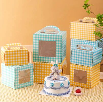 Buon prezzo Food Safe 4 6 8 pollici alte scatole di torte con maniglie integrate per torte a strati e mousse in linea