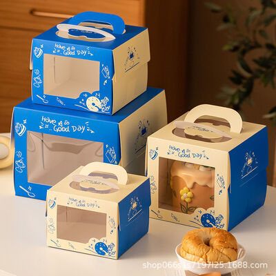 Goede prijs 4 inch Mini Cartoon Custom Design Cake Dozen met ingebouwde handle voor verjaardagsfeest desserts online