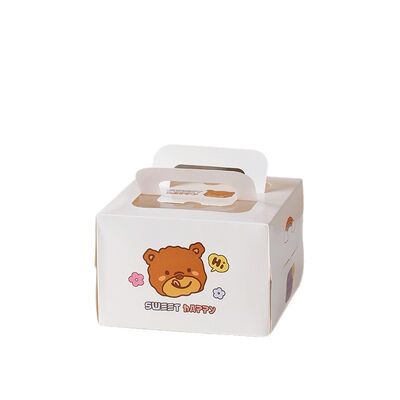 Harga yang bagus Bear Tinggi Custom Cake Box Dengan Dibangun Dalam Genggam Untuk Kue Ulang Tahun Dan Mousse Dessert on line