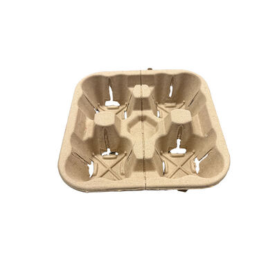 Buen precio Portador de taza desechable de pulpa ecológica para café y té antiescaldo portador de taza doble en línea